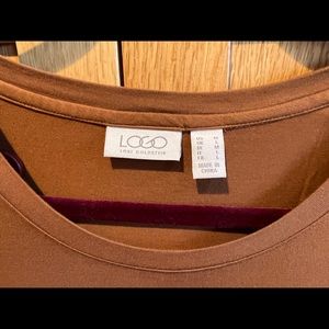 Logo Rayon 230 Knit Top with Pleated Panels, size M